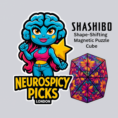 Neurospicy London Pick • SHASHIBO Magnetic Shape‑Shifting Cube – 70+ Forms, Fidget & Focus Tool